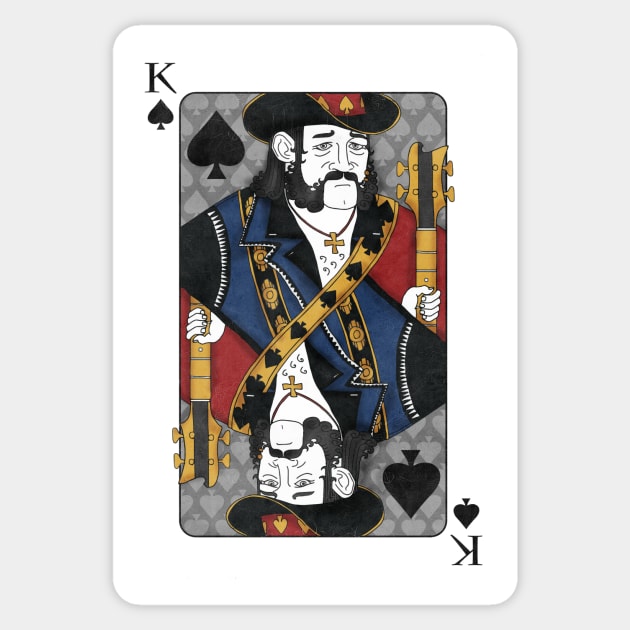 Lemmy - King of Spades - Tribute to Motorhead Sticker by Jarkkokarkko